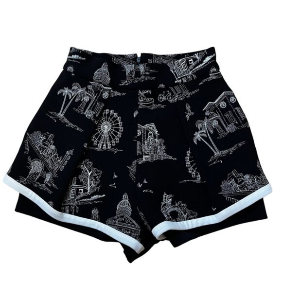 Maje Pants - MAJE Black and White Embroidered Shorts Size XS